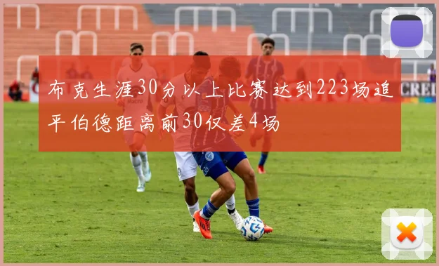 布克生涯30分以上比赛达到223场追平伯德距离前30仅差4场